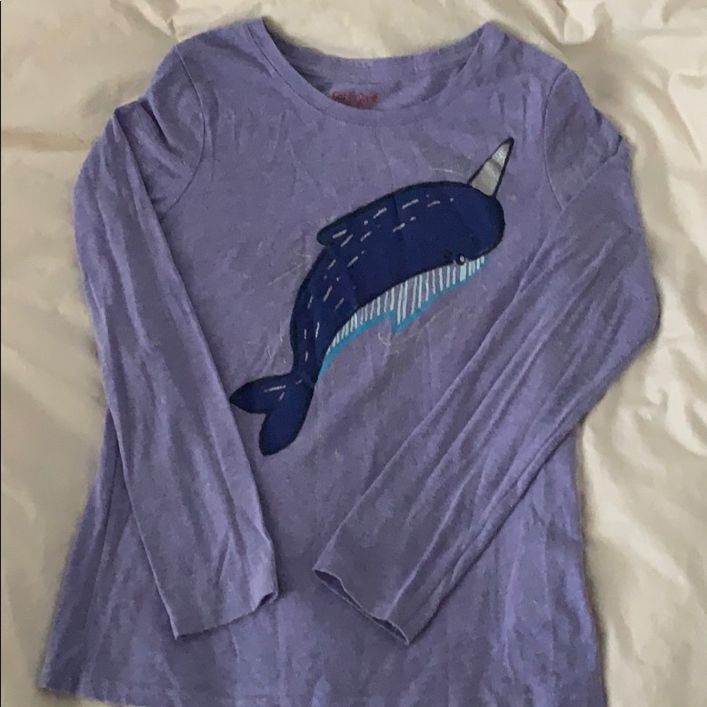 2 for $10!! Narwhal tee, Cat & Jack Girls size 7/8